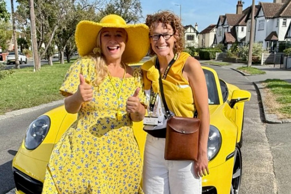 Christine Rallies with Gold Geese for Childhood Cancer
